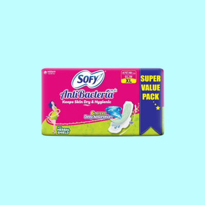 SOFY Extra-long sanitary pads with leak protection and dry cover for all-day comfort Sanitary Pad(Pack of 48)