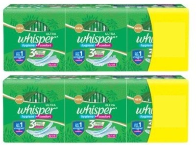 Whisper ULTRA Hygiene + Comfort (B2G1FREE) XL+ 317 mm - (30+15=45)x2 Pcs Sanitary Pad(Pack of 2)