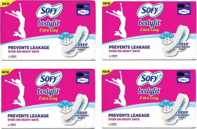 SOFY Body Fit Sanitary Pads 18+18+18+18 Combo Pack Sanitary Pad (Pack of 4 ) Sanitary Pad(Pack of 72)