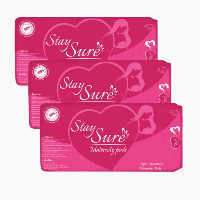 Staysure Maternity pads belted pack of 10 pcs (30 Pads) Sanitary Pad(Pack of 3)