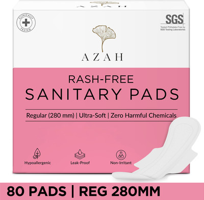 AZAH Rash-Free Napkins Regular for Medium Flow | Leak Proof & Cottony Soft Sanitary Pad(Pack of 80)