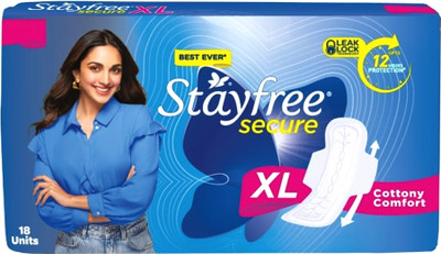 STAYFREE Secure Cottony XL Wings Sanitary Pad(Pack of 18)
