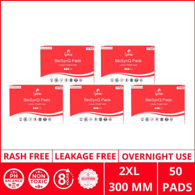 Genie Pads Genie BioSynQ 2XL Pads Pack of 50 Sanitary Pad(Pack of 50)