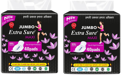 Extra Sure JUMBO Maxi Day & Night XXL Sanitary Pad(Pack of 80)