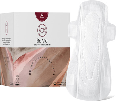 BE ME Rash-Free Sanitary Pads Micro Thin Ultra Soft Superior Absorbency (4R+4L+4XL - For Normal/Medium/Heavy Flow - Disposable Pouch with each pad) Sanitary Pad(Pack of 12)