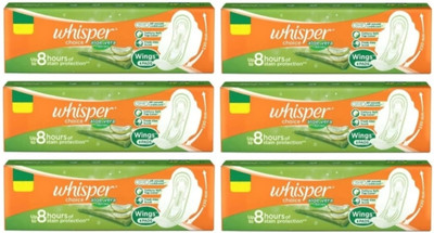 Whisper choice Aloe Vera Regular 230 mm - 6×6 Pcs Sanitary Pad(Pack of 36)