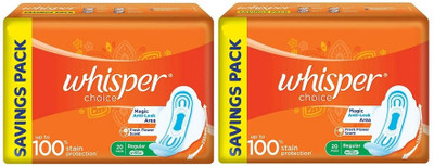 Whisper choice Regular with Wings 230 mm - 20x2 Pcs Sanitary Pad(Pack of 2)