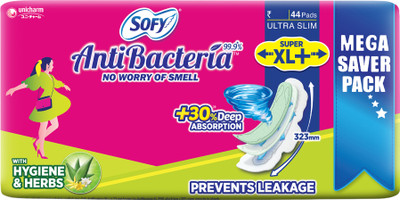 SOFY Antibacteria Xl+ 44P Sanitary Pad(Pack of 44)