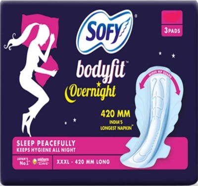 SOFY Bodyfit overnight XXXL 420MM - 3 Pads Sanitary Pad(Pack of 3)