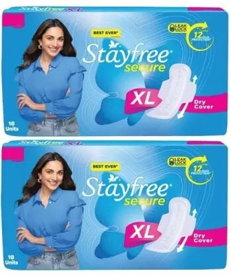 STAYFREE secure Dry Cover XL 274 mm - 18x2 Pcs Sanitary Pad Sanitary Pad(Pack of 2)
