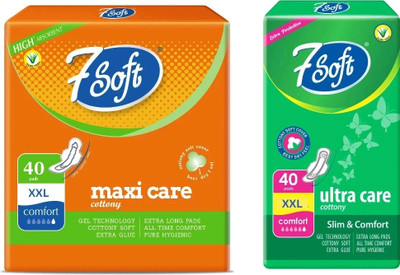 7 Soft Maxi Care & Ultra Care Cottony Sanitary Pads XXL (320mm) Sanitary Pad(Pack of 2)
