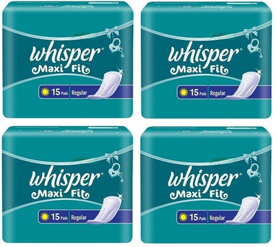 Whisper Maxi Fit Regular 230 mm - 15x4 Pcs Sanitary Pad(Pack of 4)