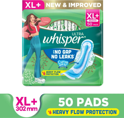 Whisper ULTRA HYGIENE+COMFORT XL+, FOR HEAVY FLOW Sanitary Pad (Pack of 50) Sanitary Pad(Pack of 50)