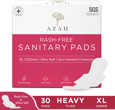 AZAH Rash-Free Napkins XL for Heavy Flow | Leak Proof & Cottony Soft Sanitary Pad(Pack of 30)