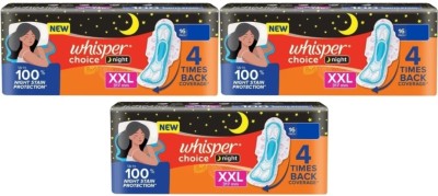 Whisper Choice Night 317 mm XXL-16+16+16 Pcs Sanitary Pad(Pack of 48)