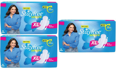 STAYFREE secure Dry Cover XL 274 mm - 18x3 Pcs Sanitary Pad(Pack of 3)