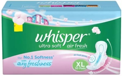 Whisper Ultra Soft Air fresh Sanitary pads for women XL - 30 Pads Sanitary Pad