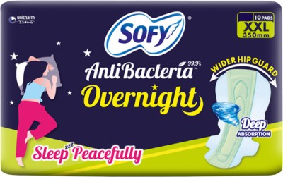 SOFY Antibacteria Overnight XXL 10 Pads Sanitary Pad(Pack of 10)