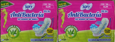 SOFY AntiBacteria Combo of 2 (28+28 Pads) Sanitary Pad(Pack of 56)