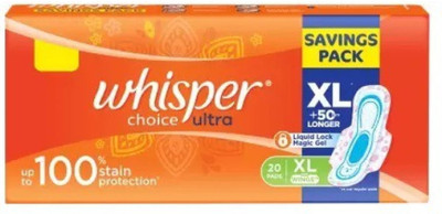 Whisper Choice Ultra XL - 20 pad Sanitary Pad Sanitary Pad(Pack of 20)