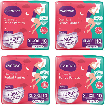 EverEve Disposable Ultra Absorbent Period Panties - XL-XXL (40 Pieces) - (85-130cm) Sanitary Pad(Pack of 40)