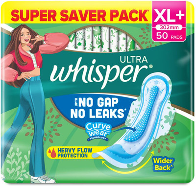 Whisper Ultra clean XL Plus Wings 50Pads Sanitary Pad(Pack of 50)