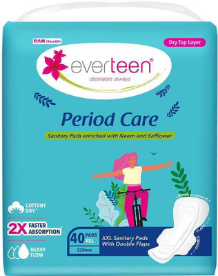everteen Period Care XXL Dry with Neem and Safflower Sanitary Pad(Pack of 40)
