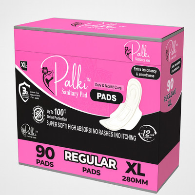 Palki Regular Use Sanitary Pads XL Size Combo Pack of 90 Pads Sanitary Pad(Pack of 90)