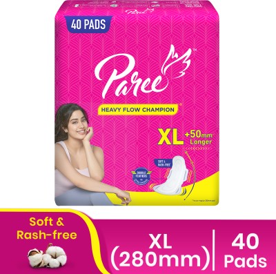 Paree Soft & Rash Free XL With 3 Seconds Absorption for Heavy Flow Sanitary Pad(Pack of 40)