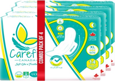 Carefin Ultra Thin s For Women| Pack Of 14 Pads| Combo Of 4 Pack Of XL(280mm) Sanitary Pad(Pack of 4)