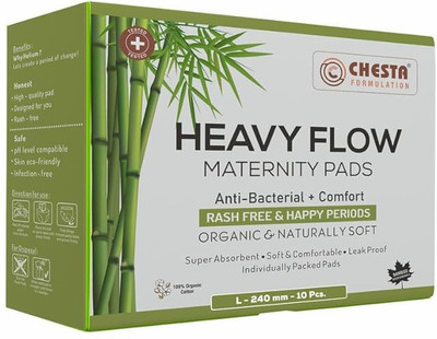 CHESTA FORMULATION Women Heavy Flow Maternity Sanitary Pads [Size-Large-240MM Pads-10PCS] Sanitary Pad(Pack of 10)