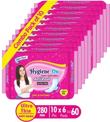 Hygiene-On Anti Rash Combo of 10 Sanitary Pad(Pack of 60)