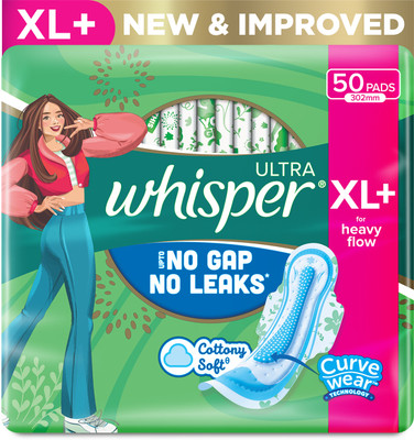 Whisper ULTRA HYGIENE+COMFORT XL+, FOR HEAVY FLOW Sanitary Pad(Pack of 50)