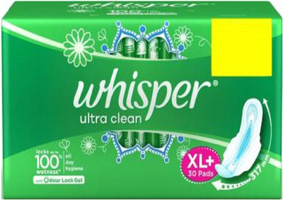 Whisper xl plus ultra clean 30 pads Sanitary Pad(Pack of 30)