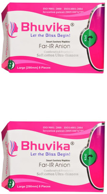 bhuvika Anion Smart Sanitary Napkin 2 Large (290 mm 8 Pads) Combo Sanitary Pad(Pack of 16)