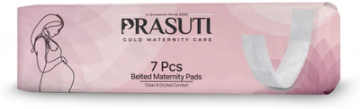Prasuti Gold Belted Maternity Pad After Delivery | High Absorbency, Odor Control XXL Organic Sanitary Pad(Pack of 7)