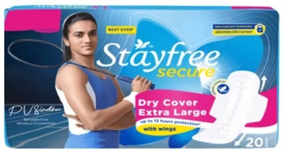 STAYFREE Secure Extra Large Cottony Soft covar With XL 274mm - 18 Pads Sanitary Pad(Pack of 18)
