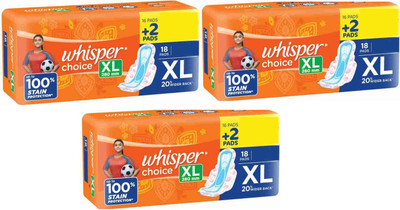 Whisper Choice xl 18+18+18 sanitary pads Sanitary Pad(Pack of 3)