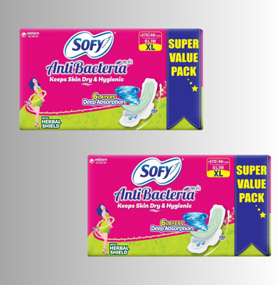 SOFY XL Sanitary Pads With Wings For Heavy Flow And Rash-Free Comfort Sanitary Pad(Pack of 96)