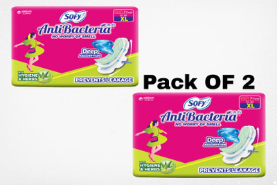 SOFY Antibacteria Slim XL 7+7 Pads Sanitary Pad(Pack of 14)