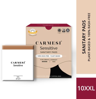 Carmesi Sensitive - Sanitary Pads for Rash-Free Periods (10 XXL) Sanitary Pad(Pack of 10)