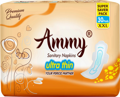 Ammy Ultra XXL Sanitary Napkins with Wings, Super Absorbent Core, Cottony Soft Sanitary Pad(Pack of 30)