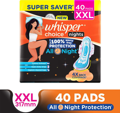 Whisper Choice Nights XXL For Women Sanitary Pad(Pack of 40)