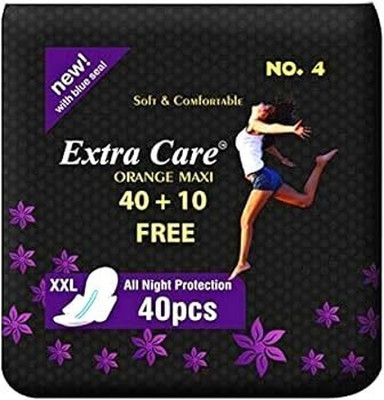 Gosince Extra Care Orange Maxi XXL Pads – Pack of 50 (40+10 Free Offer) Sanitary Pad(Pack of 50)