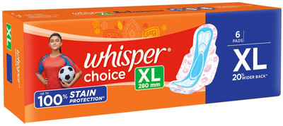 Whisper Choice XL 280MM - 6 Pads Sanitary Pad