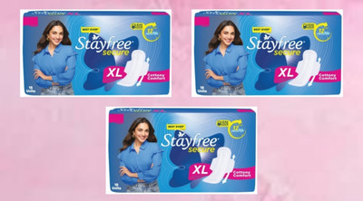 STAYFREE Secure XL Cottony Comfort 18+18+18 Units Sanitary Pad(Pack of 3)
