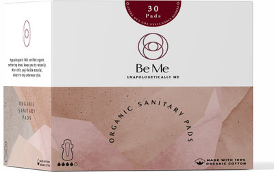 BE ME Rash-Free Sanitary Pads Micro Thin Ultra Soft Superior Absorbency (10R+10L+10XL - For Normal/Medium/Heavy Flow - Disposable Pouch with each pad) Sanitary Pad(Pack of 30)