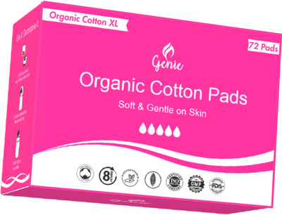 Genie Pads Genie Organic Cotton XL Pads Pack of 72 Sanitary Pad(Pack of 72)