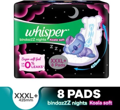 Whisper Bindazzz Night Koala Soft XXXL+ - 8 Pads Sanitary Pad