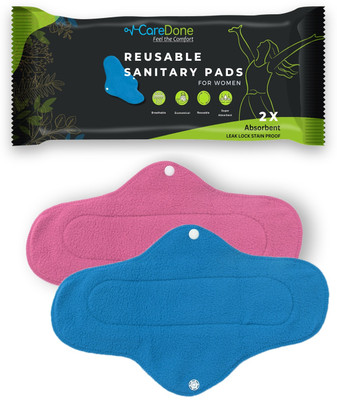 CareDone (Pack of 2) Multicolor Cloth Maxi Washable And Reusable Heavy Flow Night Day Pad Sanitary Pad(Pack of 2)